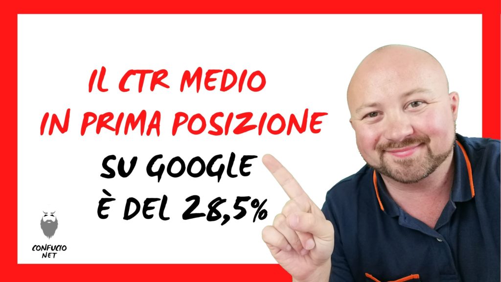 Il CTR medio in prima posizione su Google è del 28,5% - Studio lo dimostra 3